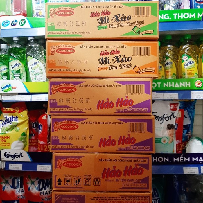 Thùng mì hảo hảo chua cay/ hảo xào thùng 30 gói