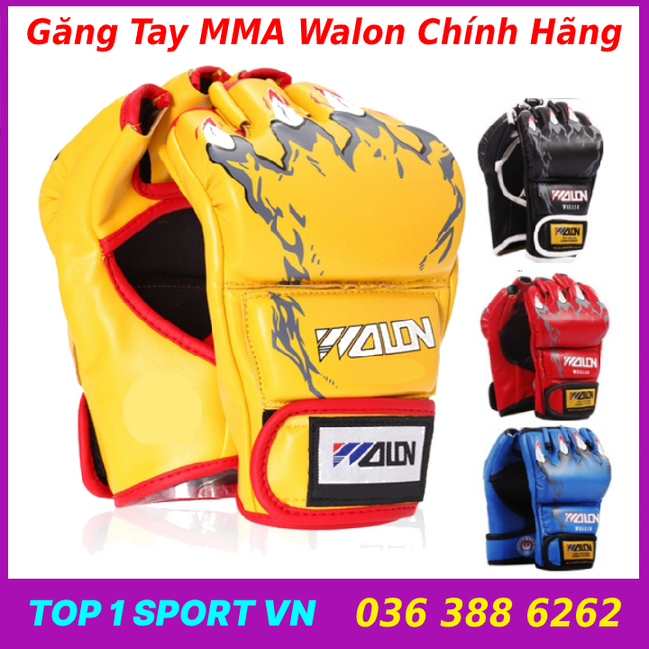 Găng tay mma đấm bốc boxing mma walon hở ngón - Full màu, free size - Dụng cụ đấm bốc, võ thuật và đánh mma dành cho dân chuyên boxing, kickboxing, mma, đối kháng