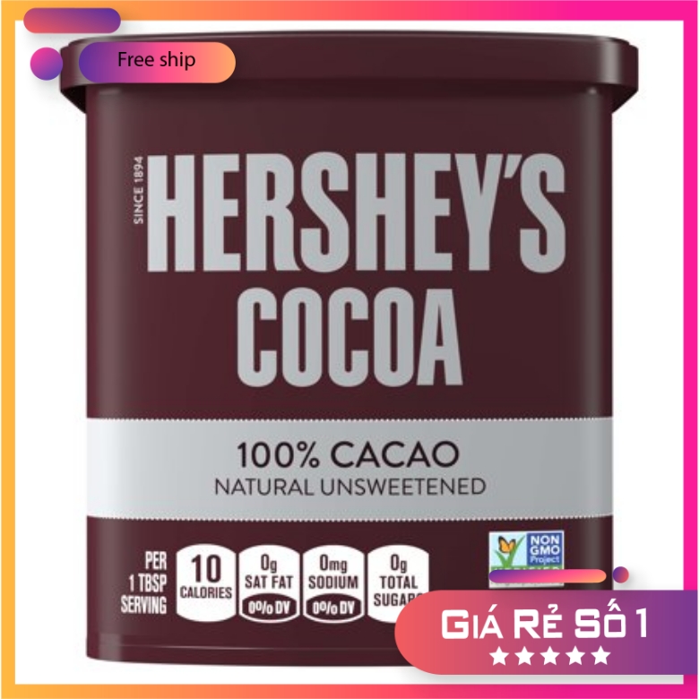 Bột cacao Hersheys Cocoa powder (Hershey’s Cocoa Natural Unsweetened 100% Cocoa)- 226gr