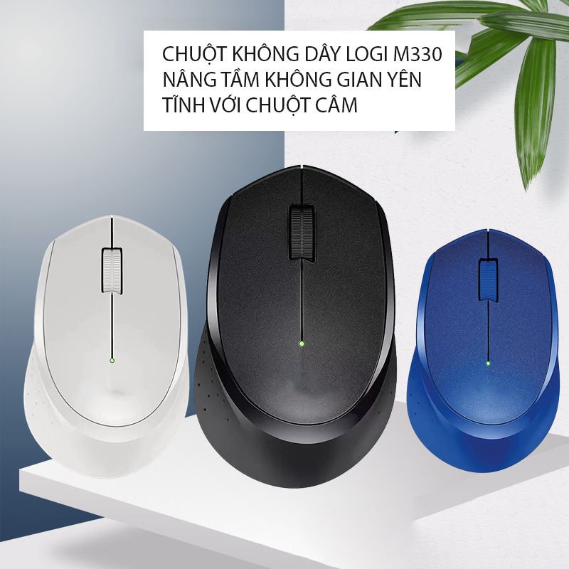 Chuột không dây logitech m330 silent plus - giảm ồn tặng pin và bàn rê chuột