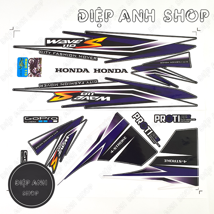 Tem rời Wave Alpha 110 ( Đời 2017 - 2020) - Tem 3 lớp chống phai màu