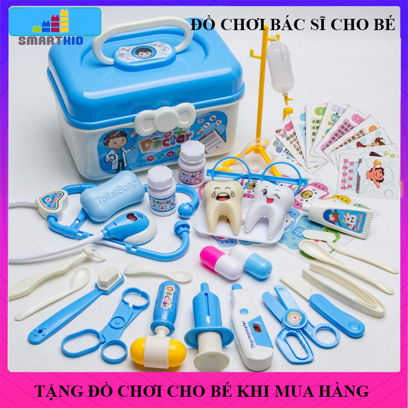 Đồ Chơi Bác Sĩ, Đồ Chơi Y Tế, Đồ Chơi Trẻ Em Cho Bé Nhập Vai, Hộp Đựng Nhựa, 38, 39 Chi Tiết Cho Bé Thoả Sức Sáng Tạo