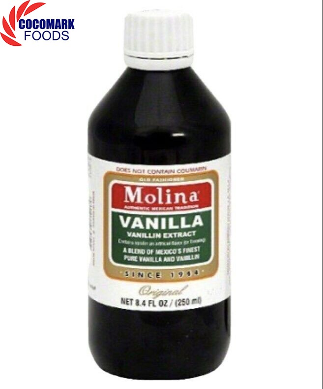 Hương mùi  tinh chất  vani hiệu Molina Vanilla Extract 250ml