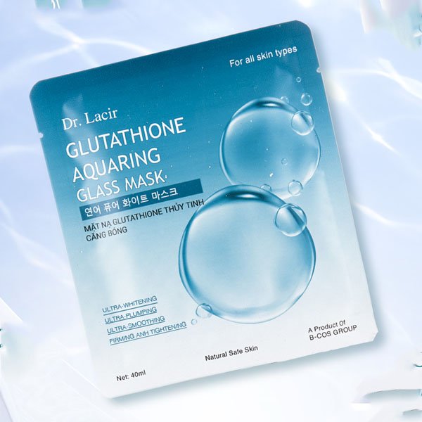 Mặt nạ glutathione thuỷ tinh căng bóng, trắng da, mờ nám, giảm nhăn - dr. lacir - chính hãng hàn quốc khóa m
