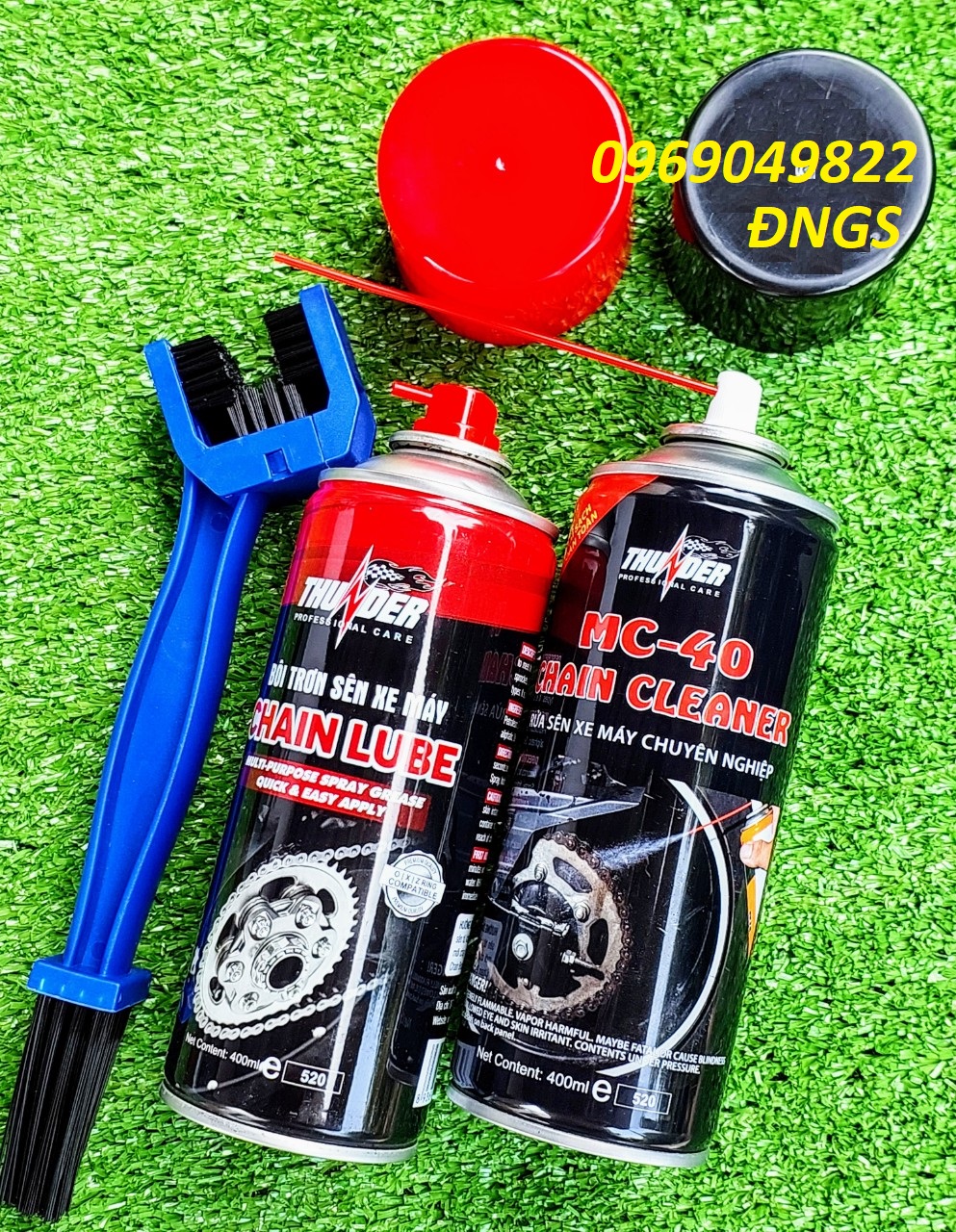  Combo chai xịt rửa & bảo dưỡng bôi trơn sên MC-40 Chain Lube 400ml Thunder chính hãng 