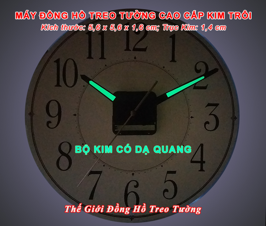 Máy Đồng Hồ Treo Tường Cao Cấp SKP (Seiko Nhật Bản) Kim Nhảy – Kim Màu ĐEN Có DẠ QUANG - Bảo Hành 2 Năm – Tặng Pin Maxell