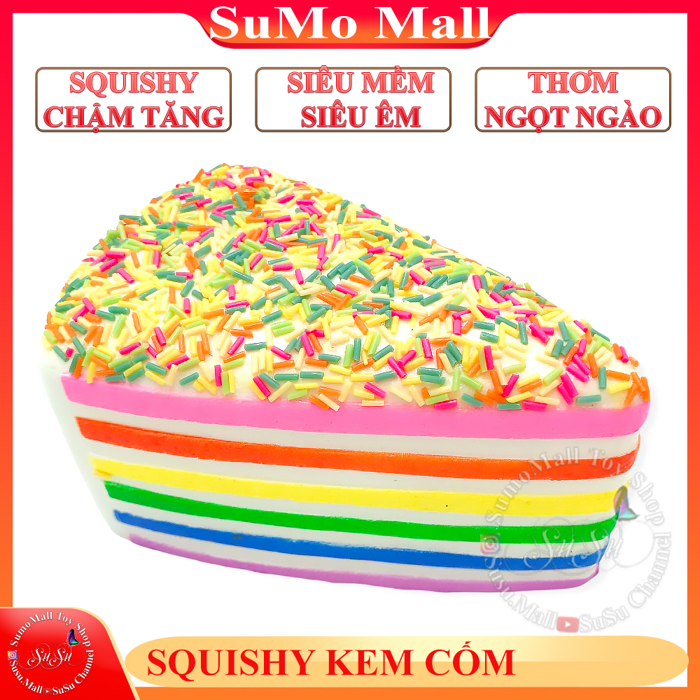 Squishy chậm tăng giá rẻ mô hình bánh kem cốm , squishy giảm stress chính hãng , squishy khổng lồ , đồ chơi giảm stress 10k ,  đồ chơi hot trend - Sumo Mall