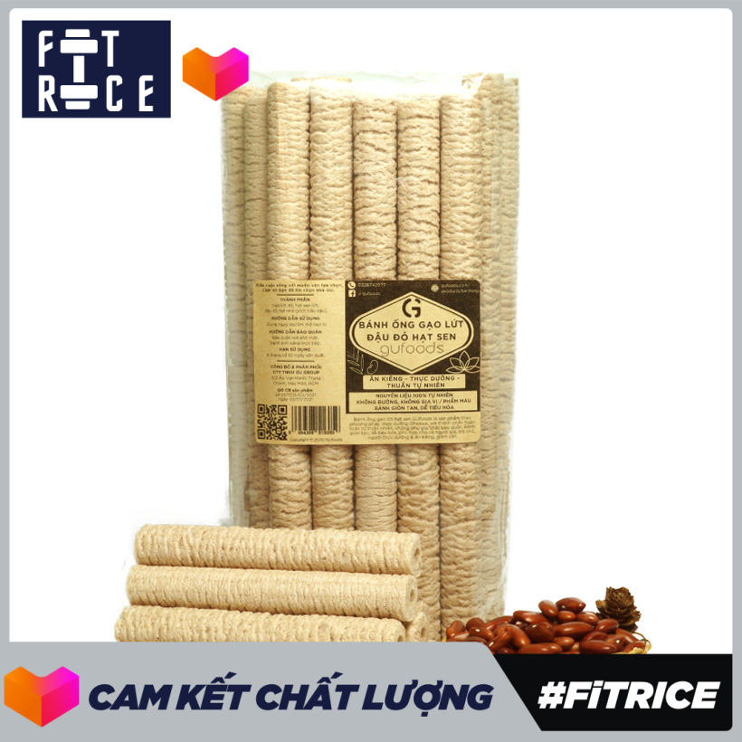 Bánh ống gạo lứt ăn kiêng GUfoods (150g) - Giòn tan, Dễ tiêu hóa, Thực dưỡng, Eat clean