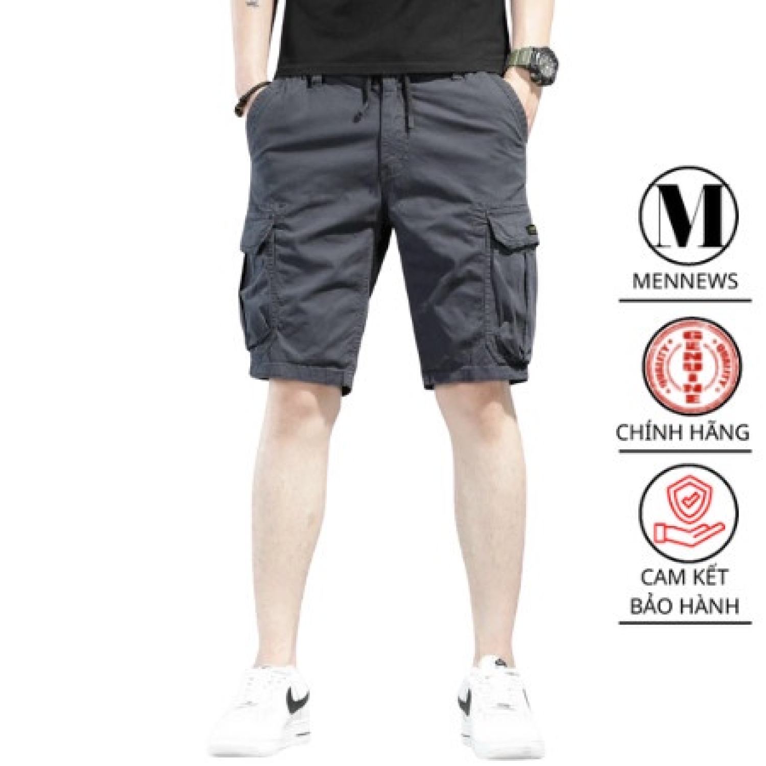 Quần đùi kaki nam co dãn -Short kaki nam hàn quốc màu xám cao cấp MenNews