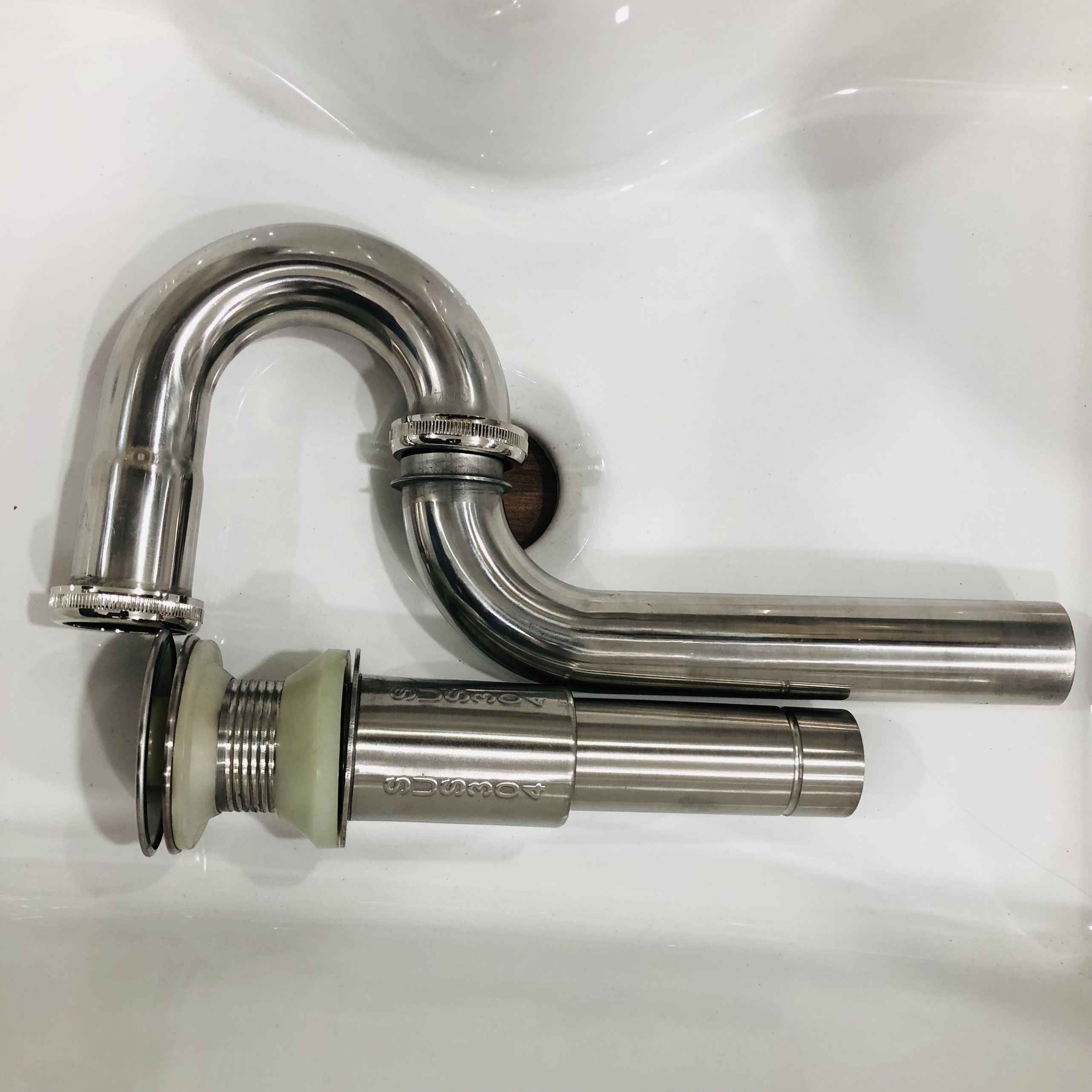 Xi phông chậu rửa mặt, Bộ xả lavabo inox bóng, inox 304 mờ cao cấp