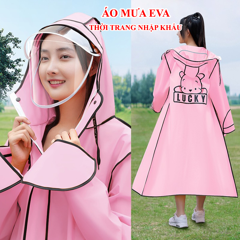 Áo mưa măng tô nhựa EVA nhập khẩu thời trang nam nữ