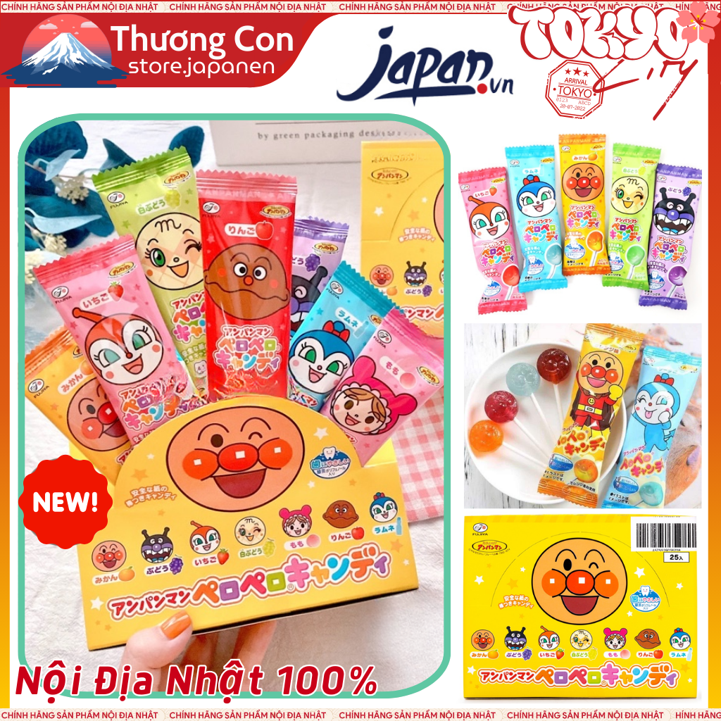 Kẹo mút trái cây fujiya anpanman cho bé nhật bản t9/2024