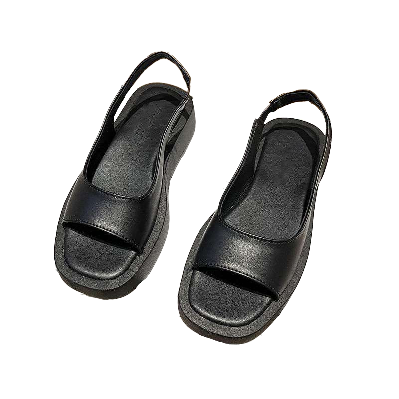 Sandal nữ đế bằng 2-3cm-dép sandal nữ đế bánh mì quai trơn