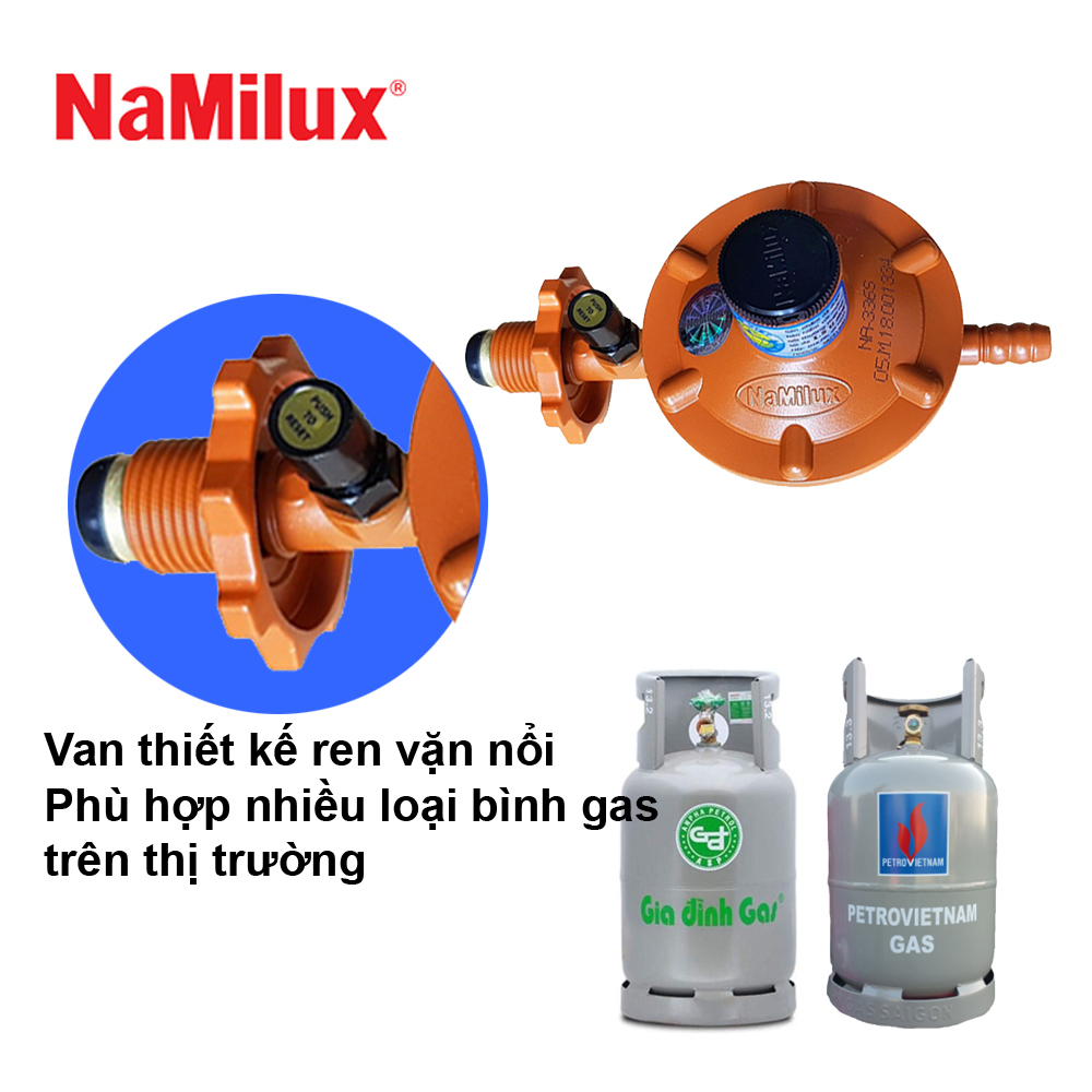 Van điều áp ngắt gas tự động, van gas Namilux, An Toàn chống rò rỉ gas, dùng chc bính gas 12kg gia đình