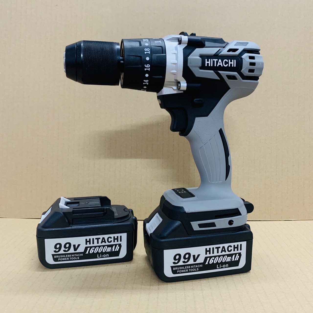 Máy khoan pin 99V Hitachi 3 chứ năng có búa - Động cơ không chổi than siêu mạnh mẽ - Pin khủng 10 Cell