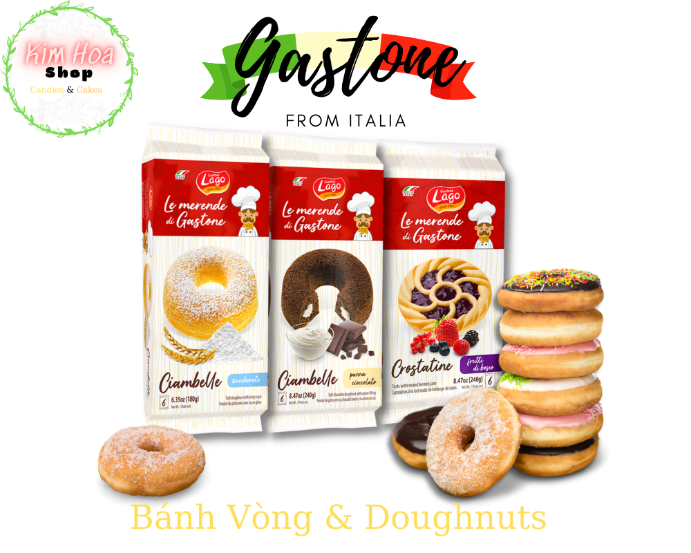 Bánh vòng & doughtnuts gastone thương hiệu ý nhập khẩu chính ngạch từ eu - made in italia