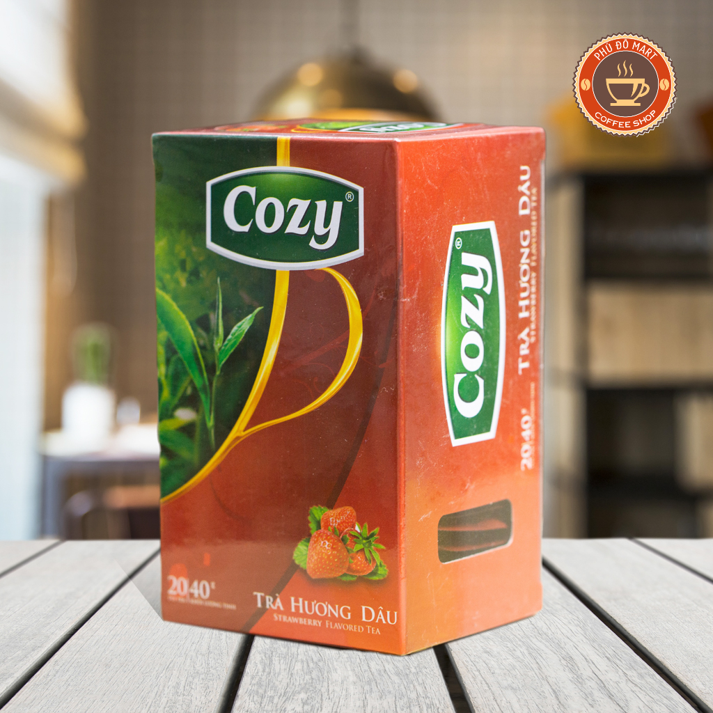Trà Cozy Túi Lọc Hương Dâu 1 hộp 20 túi trà/2 gr/ 1 Túi