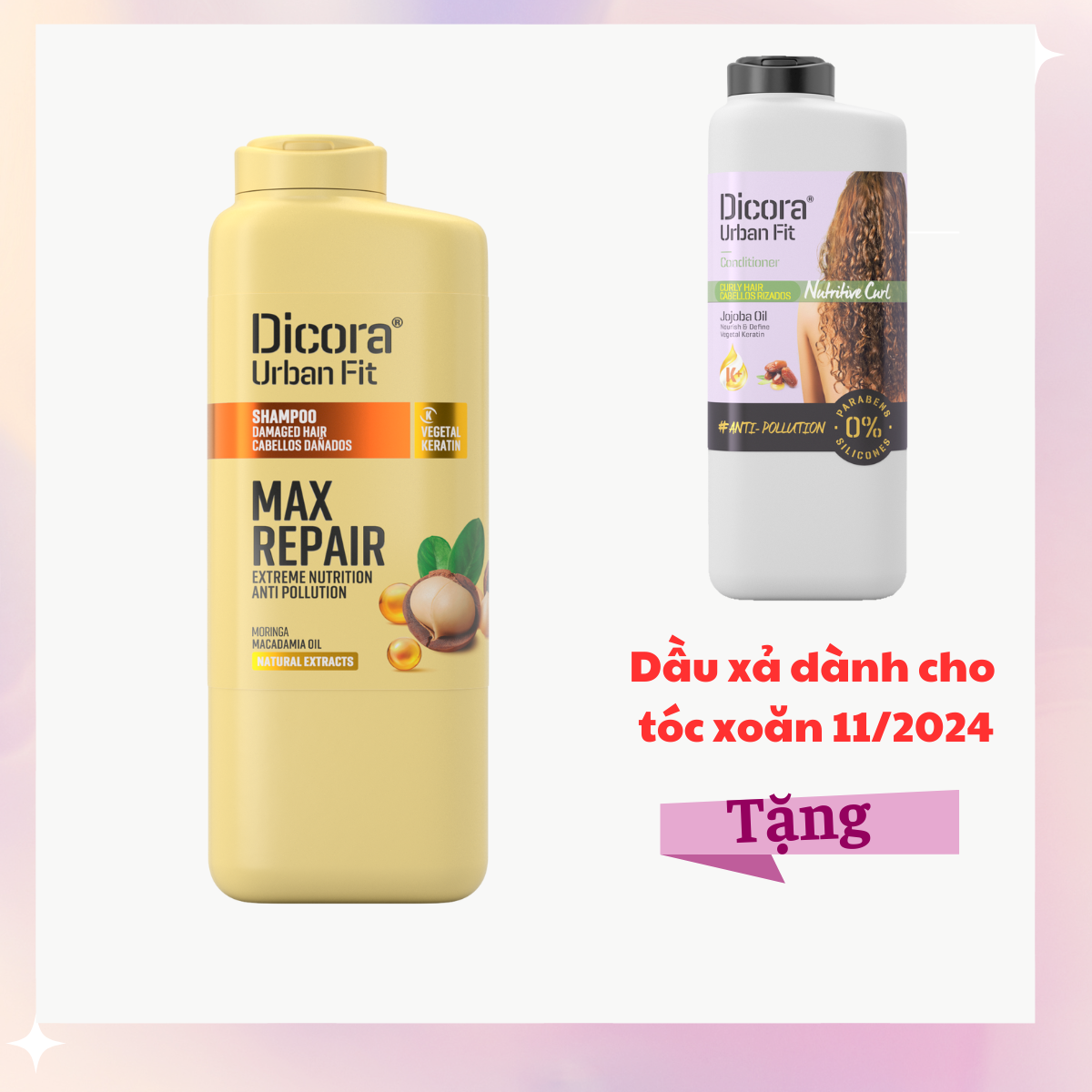 Dầu gội phục hồi tóc hư tổn Dicora Urban Fit chiết xuất tinh dầu Macadamia 400ml