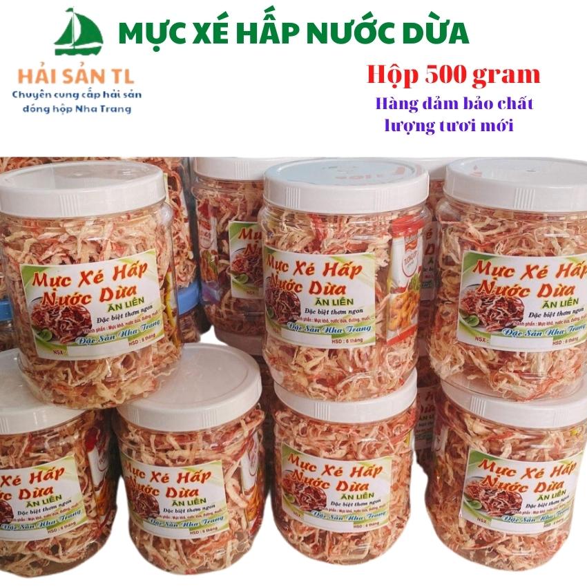 Mực xé hấp nước dừa, đặc sản nha trang, hải sản tl