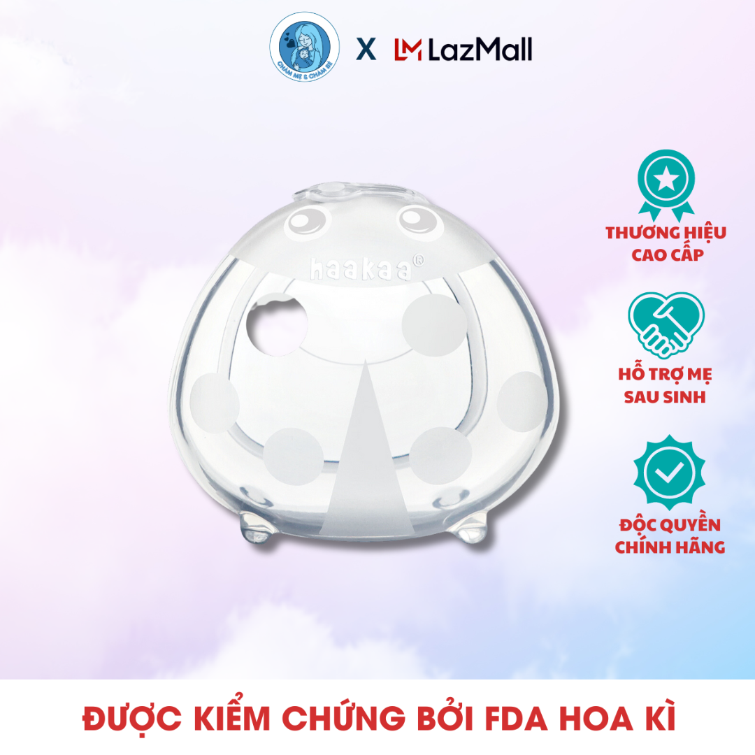 Miếng lót hứng sữa con bọ rùa Haakaa. Chất liệu silicone cao cấp, an toàn. Không chứa BPA, PVC và phthalate. Dung tích 40ml và 75ml. Tiết kiệm, Giúp mẹ hết tình trạng rỉ sữa, an toàn, kín đáo