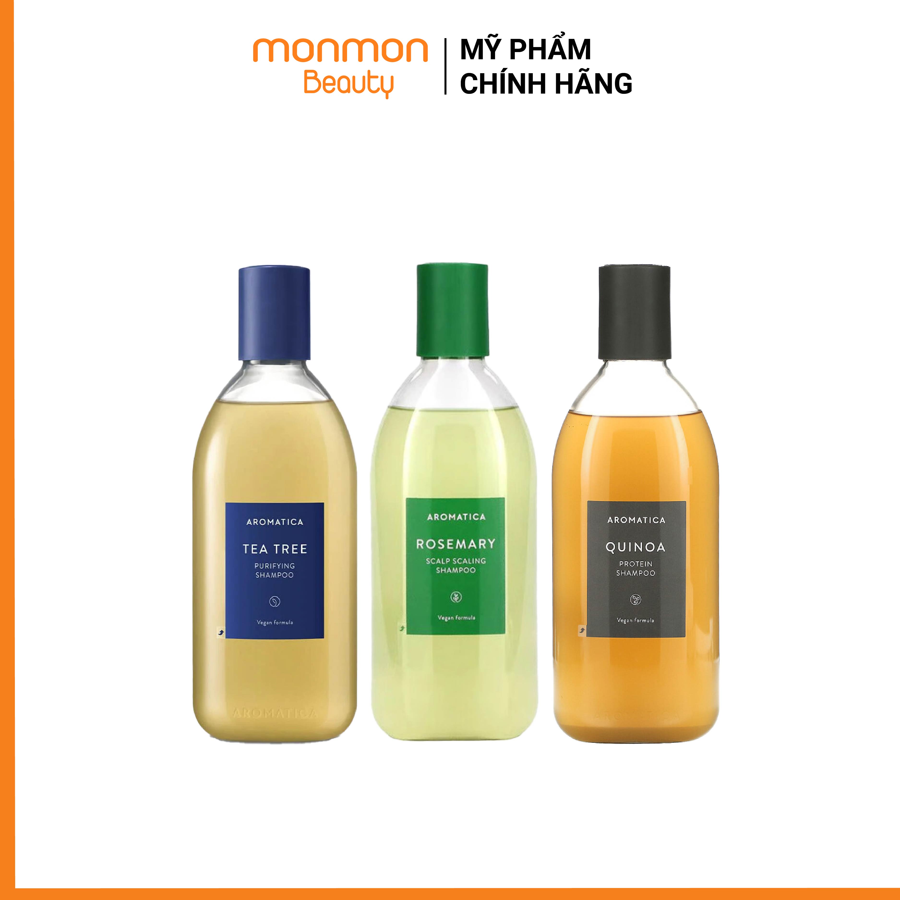 Dầu gội chăm sóc tóc aromatica, sạch gàu ngăn ngừa rụng tóc và phục hồi tóc bị hư tổn 400ml