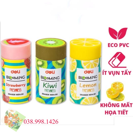 Gôm tẩy hoa quả deli h014