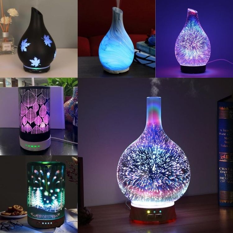 [PHỤ KIỆN] Máy xông tinh dầu 3D, máy phun sương tinh dầu Hồ Điệp, máy khuếch tán tinh dầu Tulip, Bí Ngô, Búp Sen các loại
