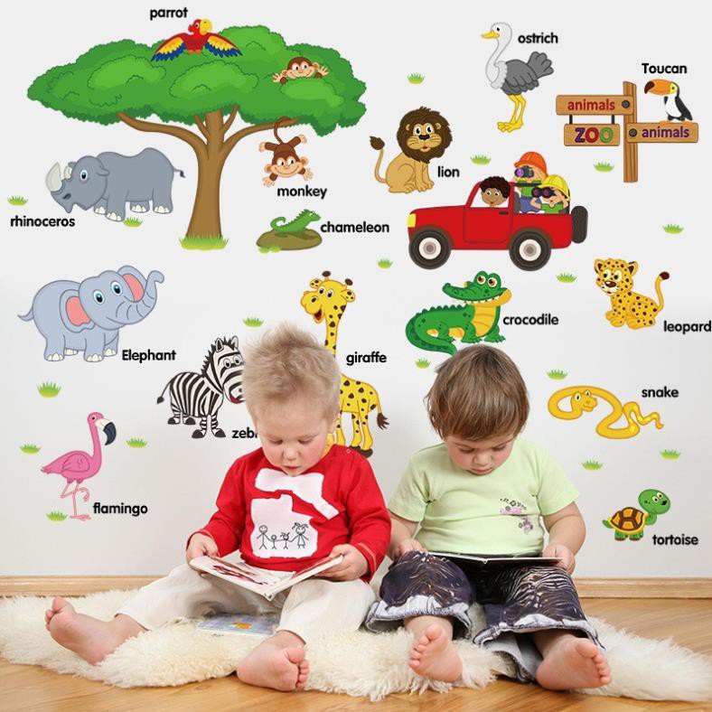 Decal dán tường - Giấy dán tường - Decor Tiếng anh các loài vật