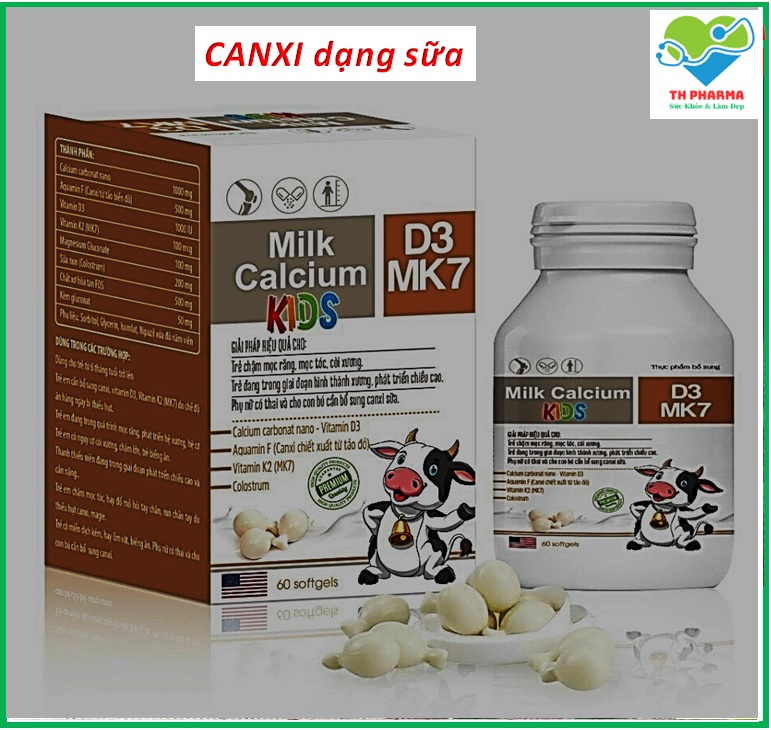 Viên Uống Canxi Dạng Sữa Canxi Milk Calcium Kid D3MK7 Thành Phần Calci