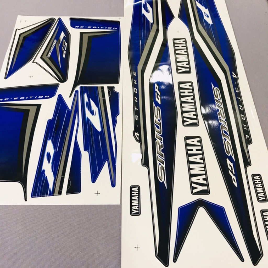 Nguyên bộ tem rời thái dán xe máy Yamaha Sirius GP màu xanh dương zin