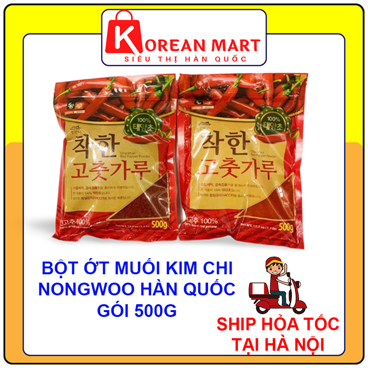Bột ớt Hàn quốc Nongwoo Chackhan muối kim chi gói 500g