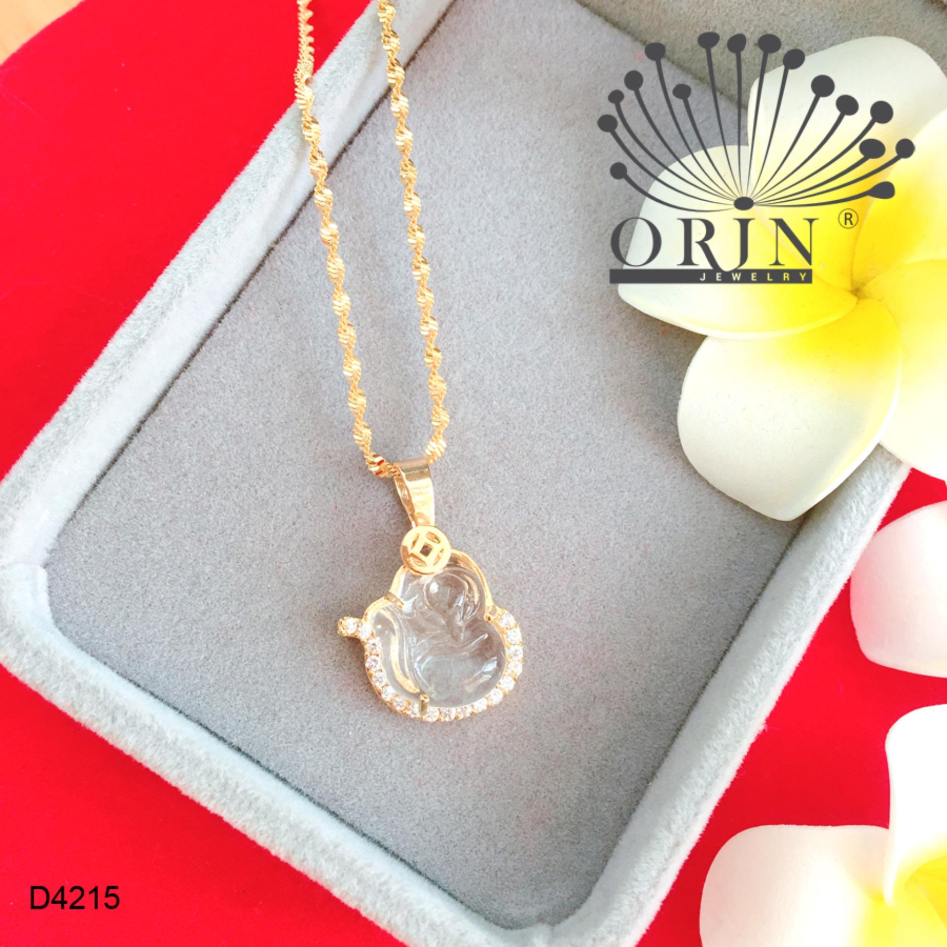 Dây chuyền nữ dạng xoắn mặt hồ ly màu trắng đính đá thiết kế bền màu cao cấp Orin D4215