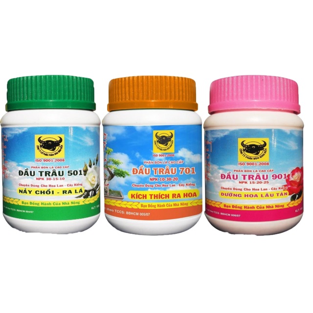 Bộ 3 lọ phân bón lá đầu trâu 501, 701, 901