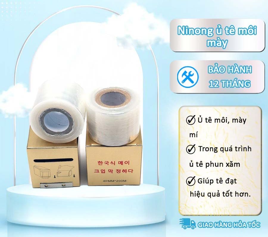 Cuộn nilong hàn quốc dễ bám, màng nilong ủ tê lông mày, môi, mí kích thước 4,2mmx
