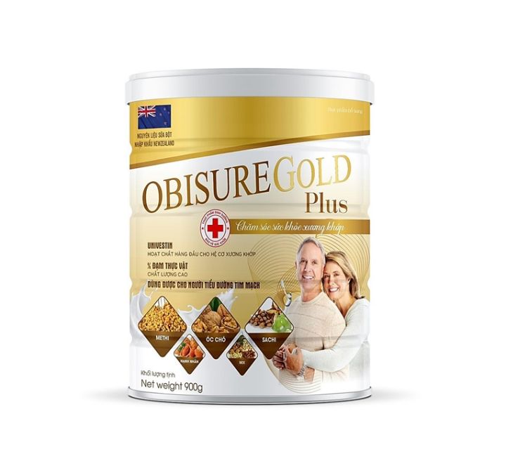 Sữa hạt xương khớp obisure gold plus lon 900g chính hãng - giúp nuôi dưỡng và bảo vệ sụn khớp, chống loãng xương, tăng cường hấp thụ canxi