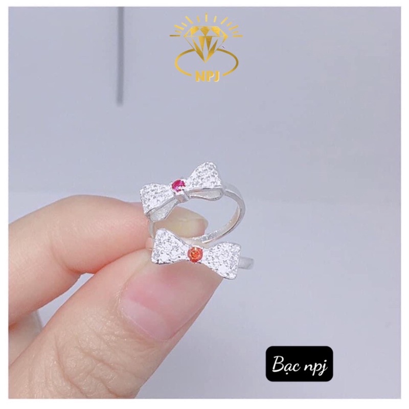 Nhẫn nơ cho bé yêu, nhẫn bạc ta cho bé - bạc npj