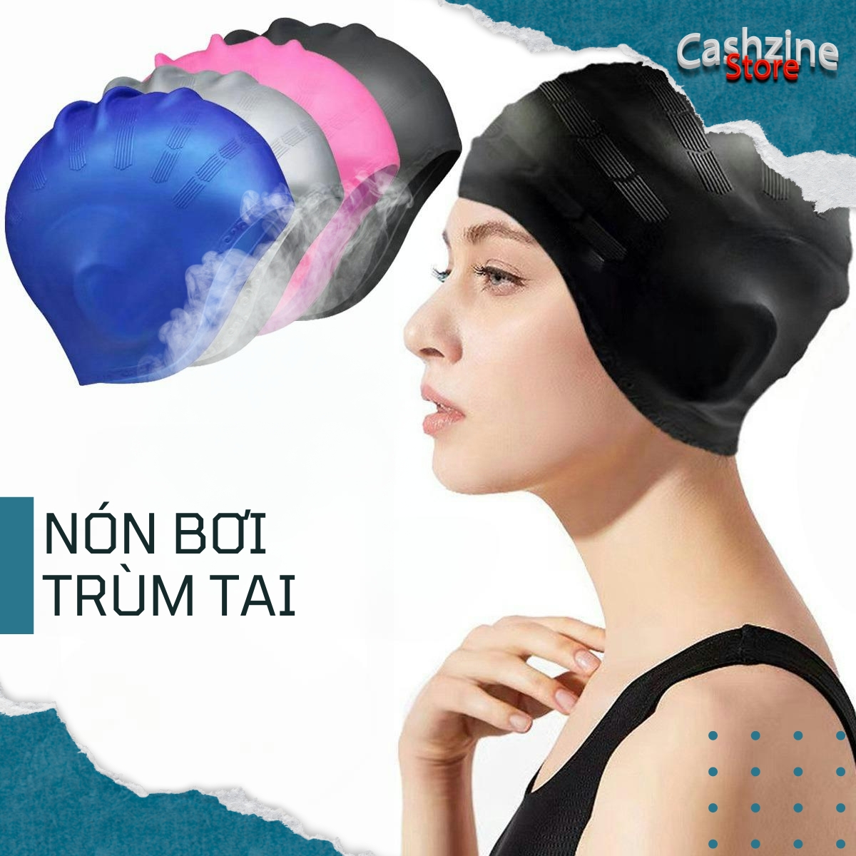 Nón bơi, Mũ bơi silicon CONQUEST/SPEEDO siêu co giãn hàng chất lượng cao