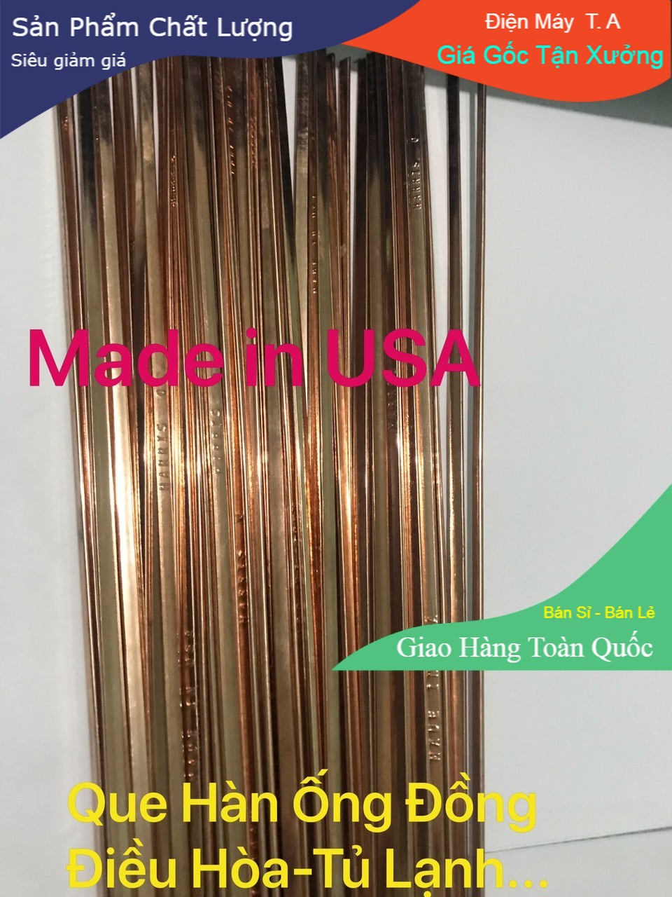 Combo 10 Que Hàn Đồng Mỹ - Made in USA dài 45cm
