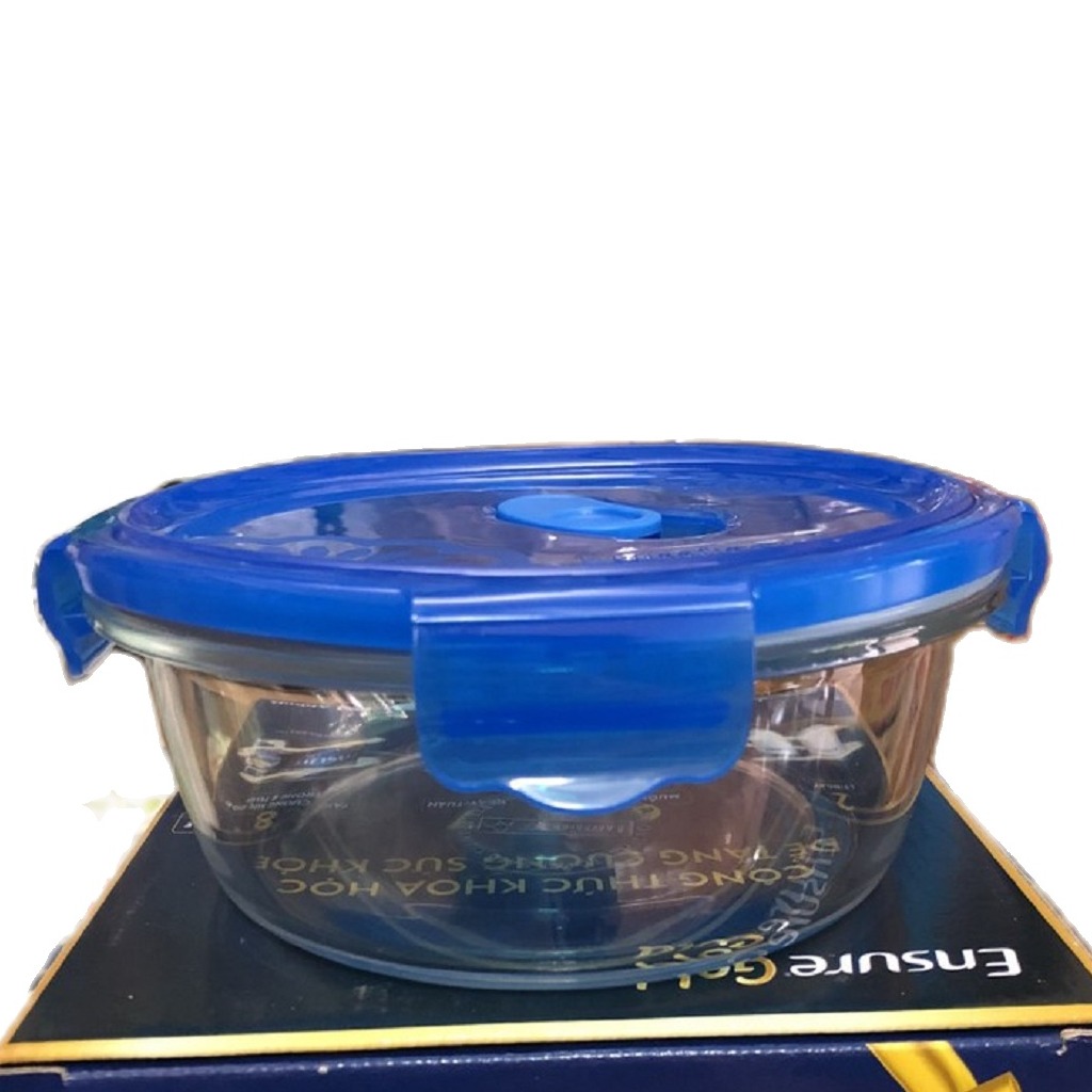 combo 2 hôp Hộp thủy tinh chịu nhiệt OvenGlass dung tích 920 ml hình tròn có nắp khóa kín chống tràn - to thủy tinh