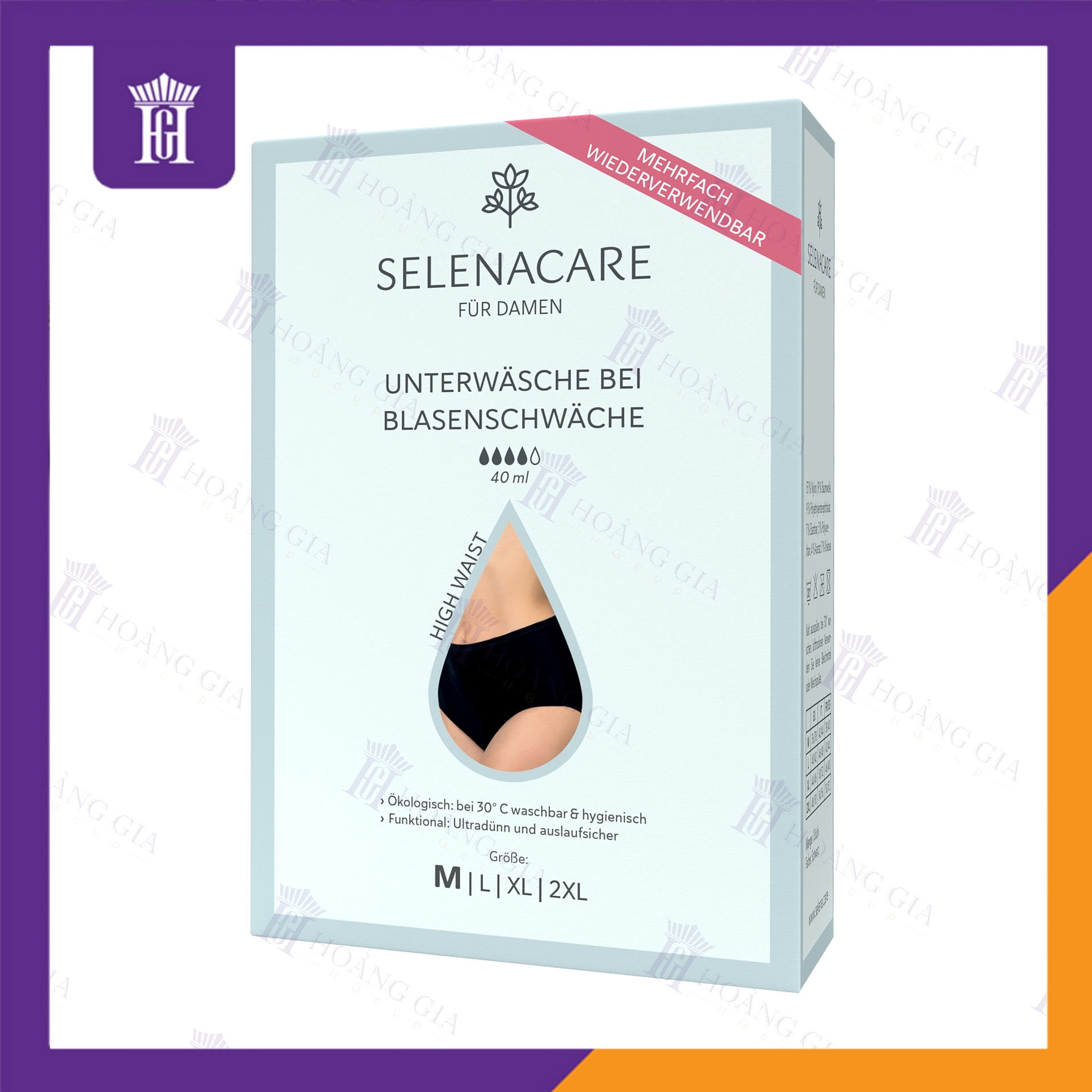 Quần lót siêu thấm chống són tiểu nữ 40ml - selenacare - size m - hàng chính hãng