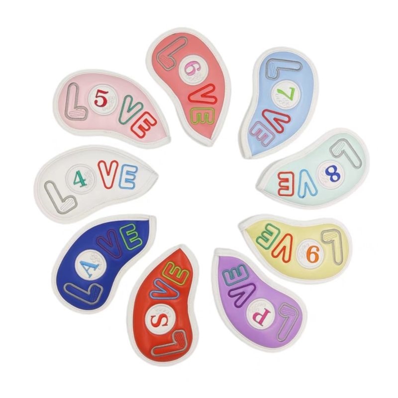 ◊♀♣ Golf iron cover new product personalized cartoon club cover colorful Korean version dopamine cap cover ball head protective cover