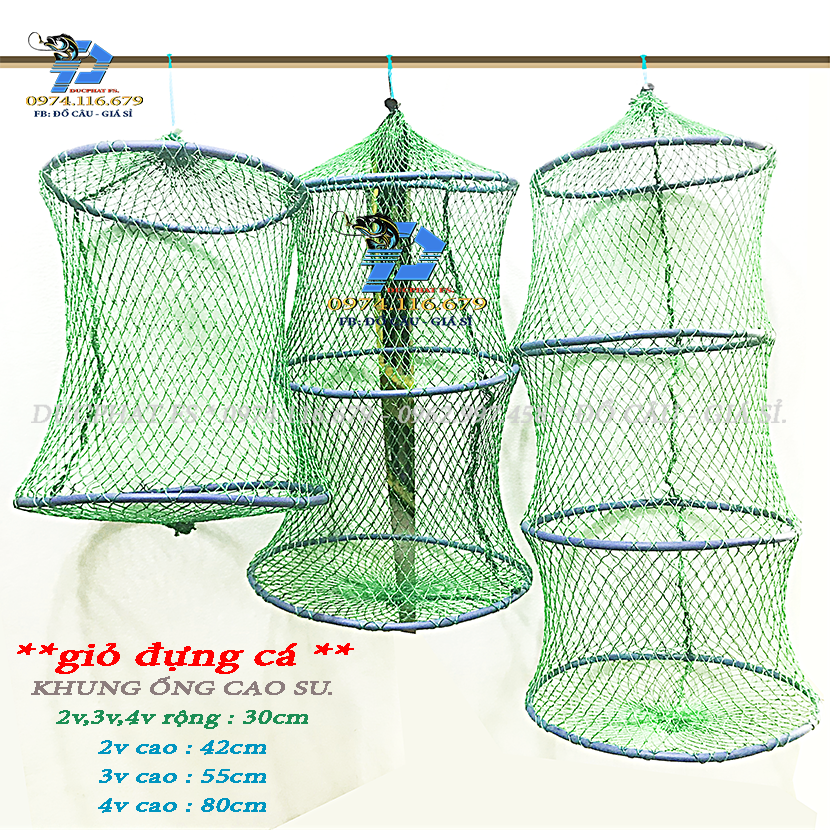 Giỏ Đựng Cá Câu Đài, giỏ vành cáo su thu gọn !!!