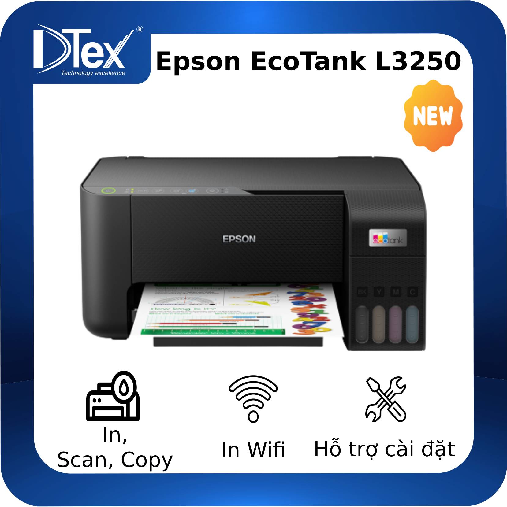 Máy in phun màu epson ecotank l3250 - hàng chính hãng