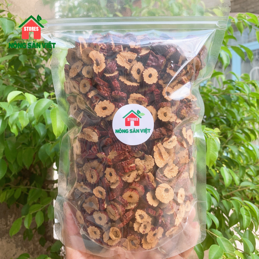 Táo đỏ cắt lát sấy khô 1kg đều và đẹp