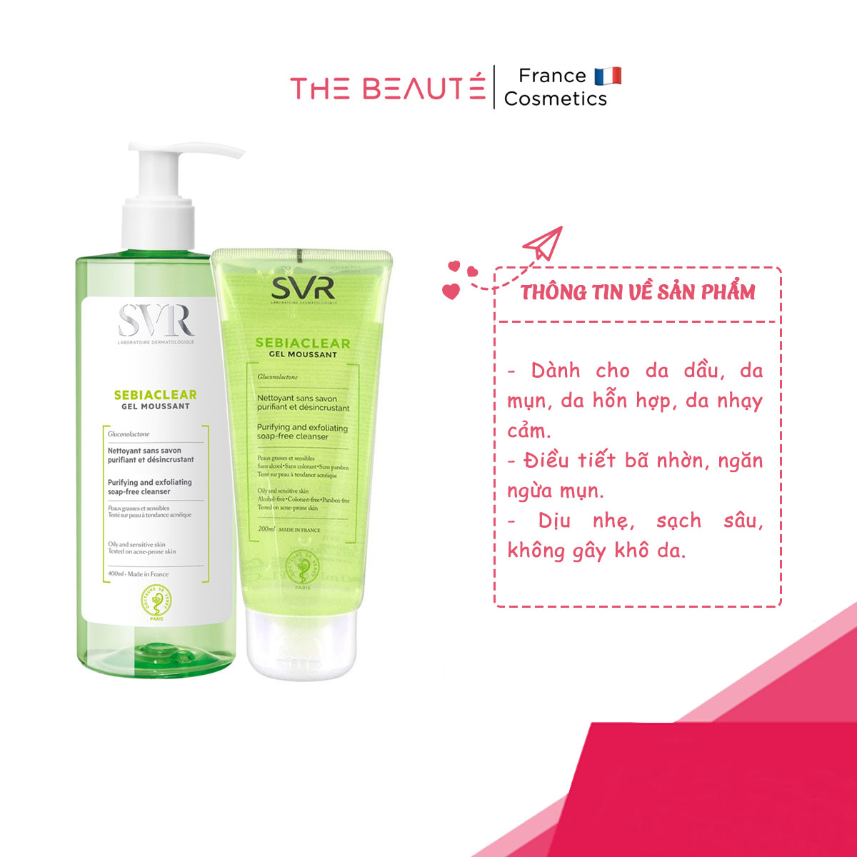 Sữa Rửa Mặt SVR Gel Moussant Cho Da Dầu Mụn & Da Nhạy Cảm