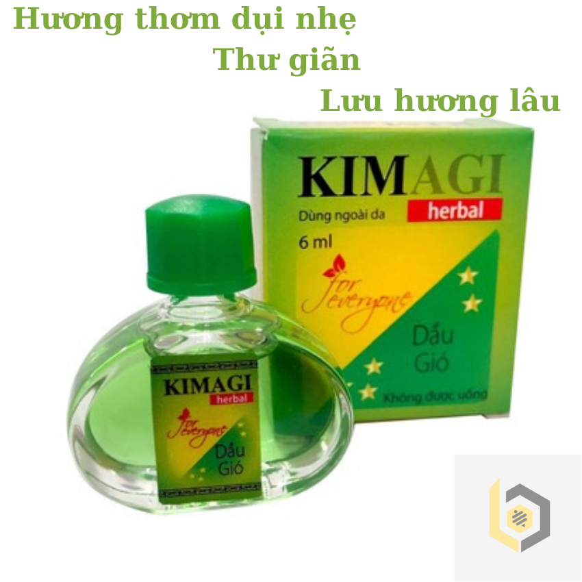 [HCM]Dầu gió Kim AGI 6ml. Hương thơm dịu nhẹ 1 hộp 1 chai 6ml