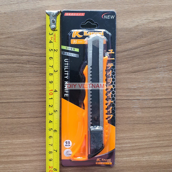 Dao rọc giấy hãng Kapusi Nhật Bản có thể chọn combo kèm 10 lưỡi lthay thế SDI, lưỡi thép không rỉ, cực sắc bén phù hợp với vặn phòng, cắt decal, dao cắt decal, dao trổ, dao roc giay