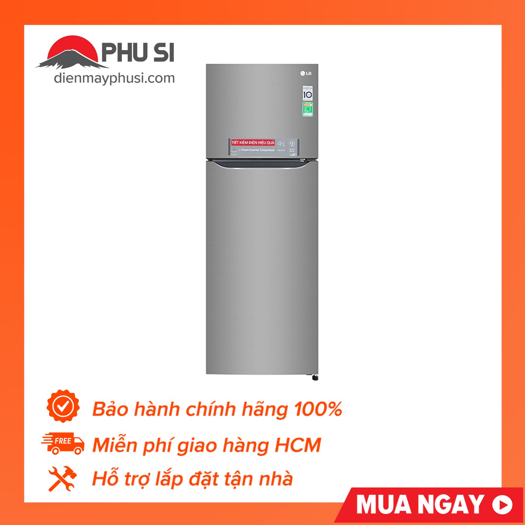 Tủ lạnh lg gn-m315ps 333 lít inverter