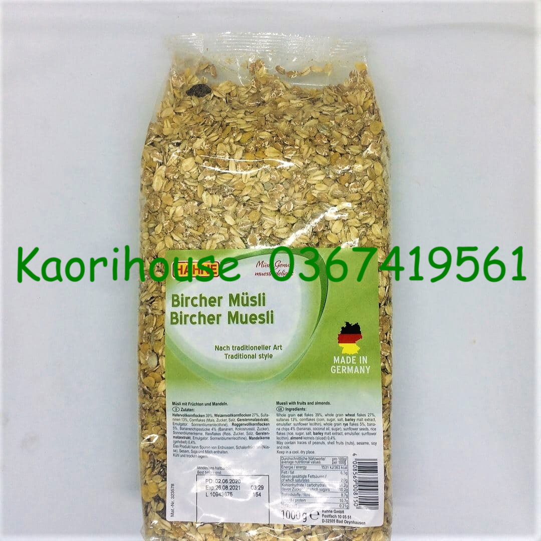 Ngũ cốc yến mạch Bircher Musli Hahne nhập Đức 1 kg