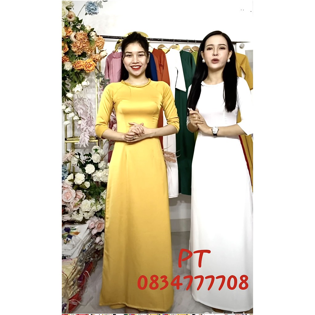 [FREESHIP  ] Áo dài trơn nhiều màu cổ tết mẫu mới -Áo dài cổ truyền